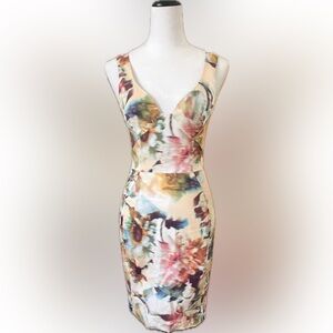 Black Halo Floral Watercolor Dress - Multicolor